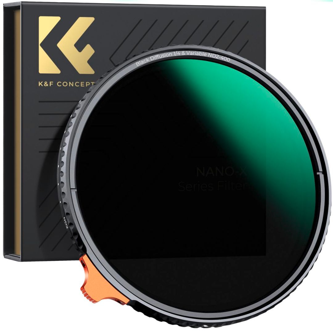 K&F Concept 49mm Black Mist 1/4 + ND2-400 Variable ND Filter Anti-reflection Green Film Nano-X Series KF01.2016 - 1